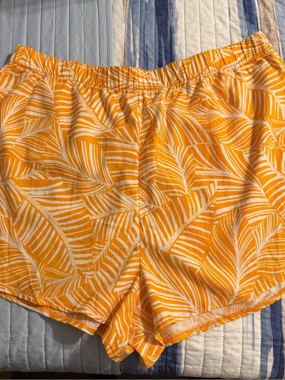 Shade & Shore Elastic Waist Tropical Print Shorts - Orange NWT